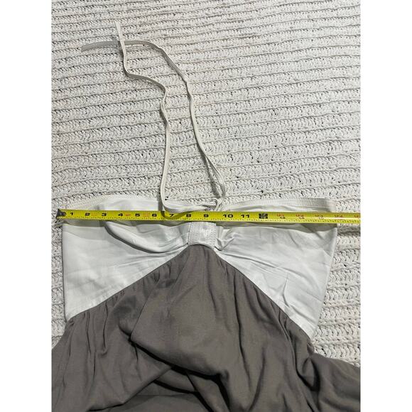 VTG Don Kline Halter Dress Leather Cotton Womens Small Gray Art-To-Wear Pockets - Picture 4 of 10